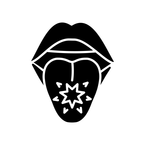 舌癌黑色字形图标图片下载