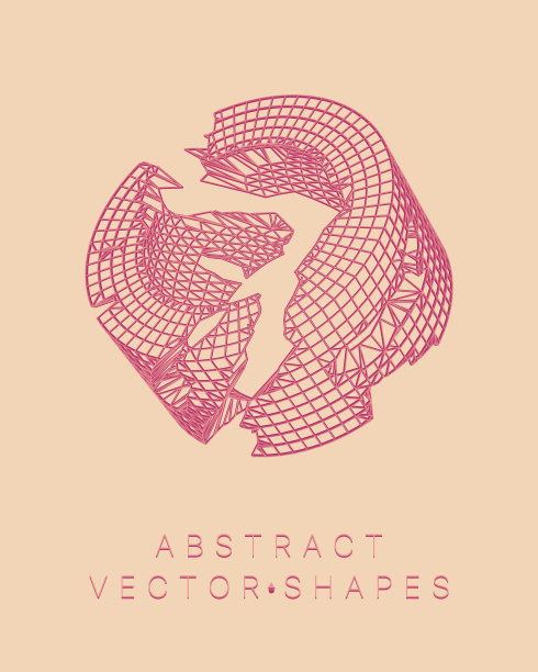 用于设计的几何形状。3 d技术风格。图片下载