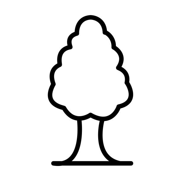 白蜡树图标从自然收集。细线白灰树，树，森林轮廓图标孤立在白色背景。线向量白蜡树符号，网络和移动符号。图片下载