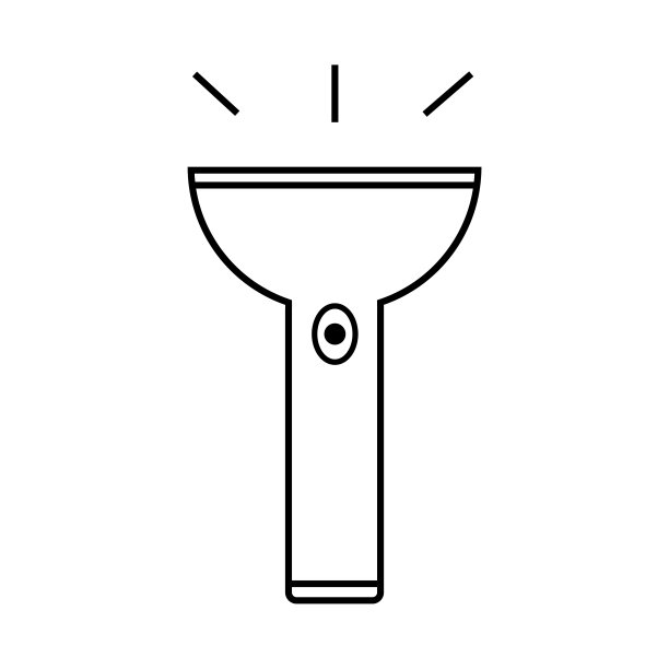 手电筒图标。手工灯笼象征。符号元素campyng向量。图片下载