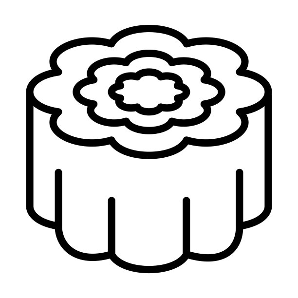 月饼图标从食品和餐厅收集。薄线形月饼，月饼，月亮轮廓图标孤立在白色背景上。线矢量月饼符号，网络和移动符号。图片下载