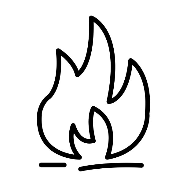 火焰图标从自然收集。薄线性火焰，火，热轮廓图标孤立在白色背景。线矢量火焰符号，网络和移动符号。图片下载