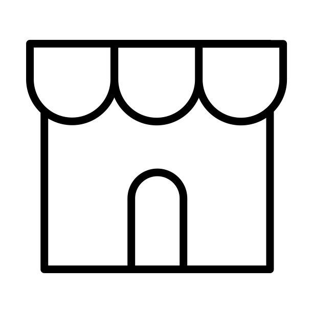 用户界面集合中的商店图标。白色背景上隔离的细线条商店、店铺、零售轮廓图标。用于网络和移动设备的线性矢量商店标志、符号。图片下载