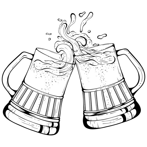 两杯啤酒图片下载