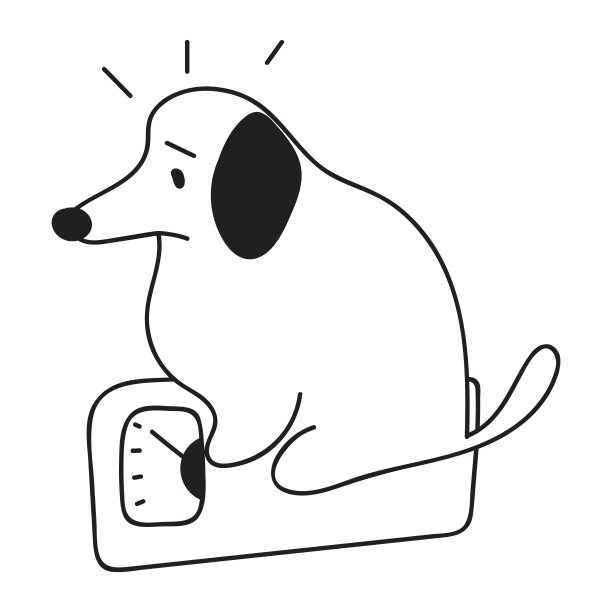 狗坐在秤上。图片下载