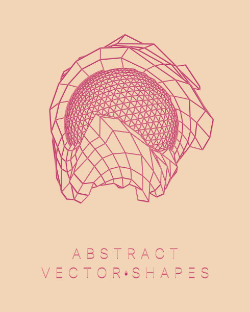 用于设计的几何形状。3 d技术风格。图片下载