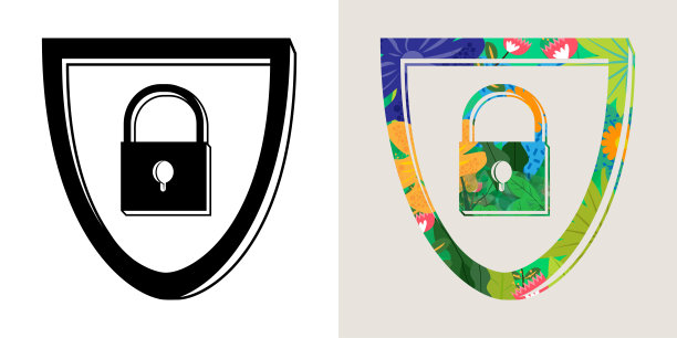 带锁的盾牌图片下载