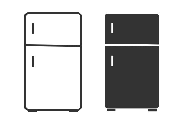 冰箱图标。冰箱用于食品储存的标志。冰箱矢量信号。图片下载