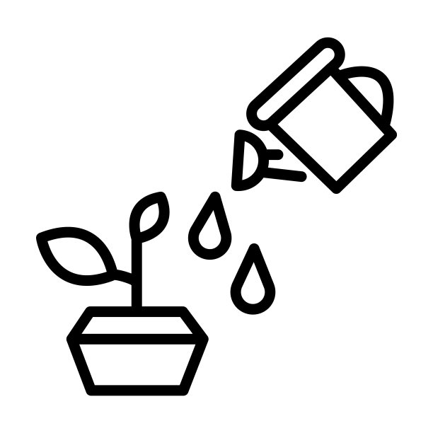 浇水植物图标从自然收集。薄线性浇水植物，植物，农业轮廓图标孤立在白色背景上。线矢量浇水植物符号，网络和移动符号。图片下载