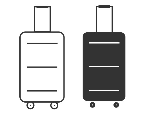 行李箱图标。旅行包符号。行李矢量标志。图片下载