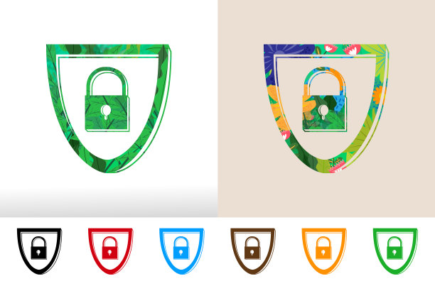 带锁的盾牌图片下载