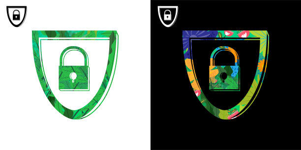 带锁的盾牌图片下载