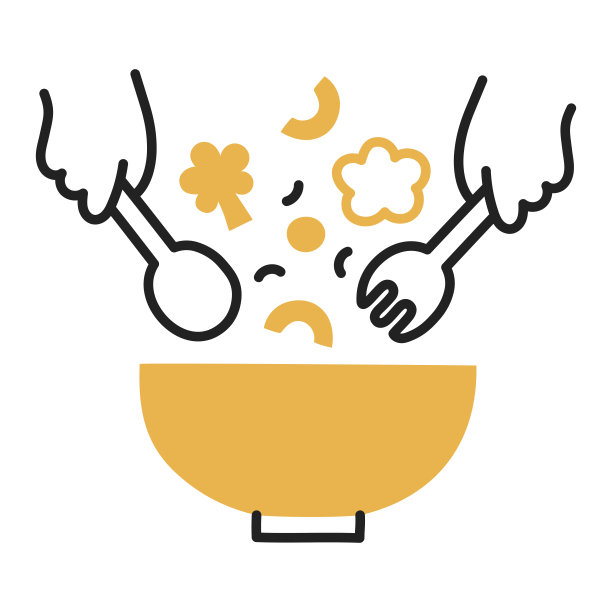 沙拉。手绘涂鸦烹饪图标。图片下载