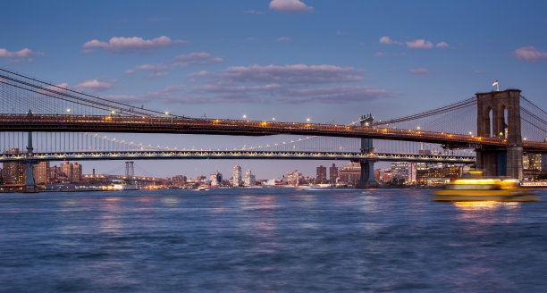 纽约市纽约市曼哈顿市中心和布鲁克林大桥图片下载