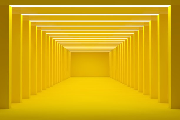 抽象室内设计的现代展厅空混凝土地板和墙壁背景-大厅或舞台3d插图图片下载