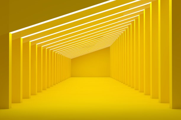 抽象室内设计的现代展厅空混凝土地板和墙壁背景-大厅或舞台3d插图图片下载