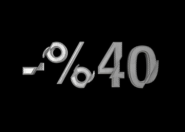 40%折扣金属文本孤立黑色图片下载