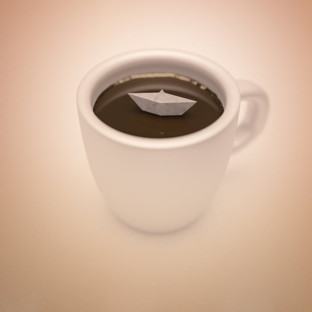 咖啡里的纸船图片下载