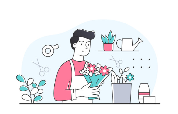 人收集花束图片下载