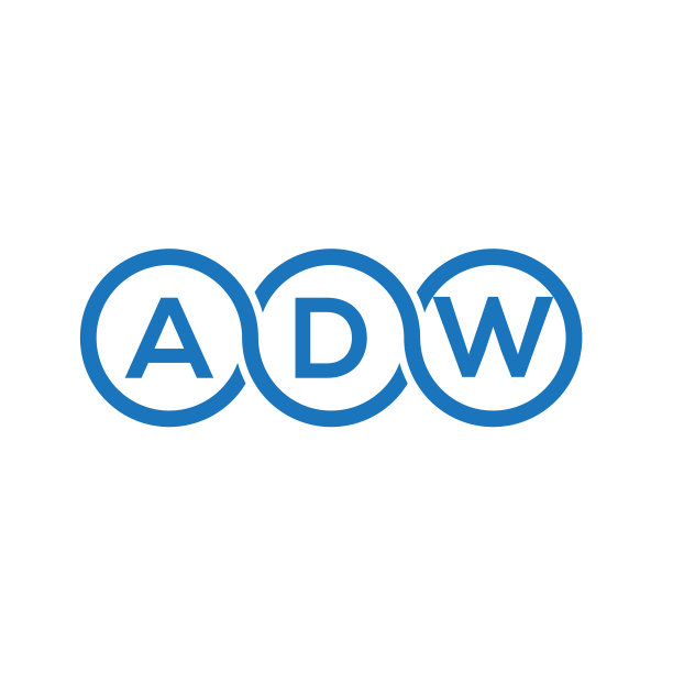 Adw字母标志设计在白色背景Adw图片下载