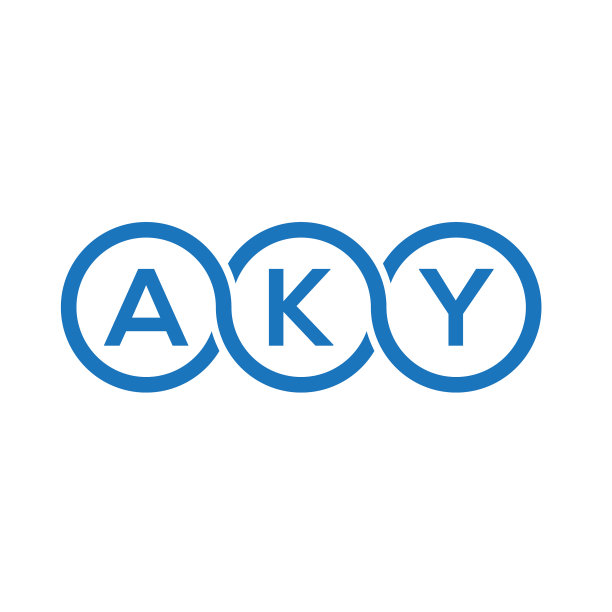 白色背景上的AKY字母标志设计图片下载