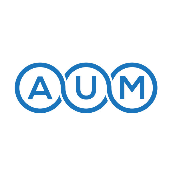 白色背景上的Aum字母Logo设计图片下载