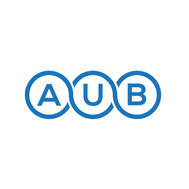 白色背景上的AUB字母标志设计图片下载