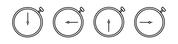 秒表图标。时钟的象征。定时器信号向量。图片下载