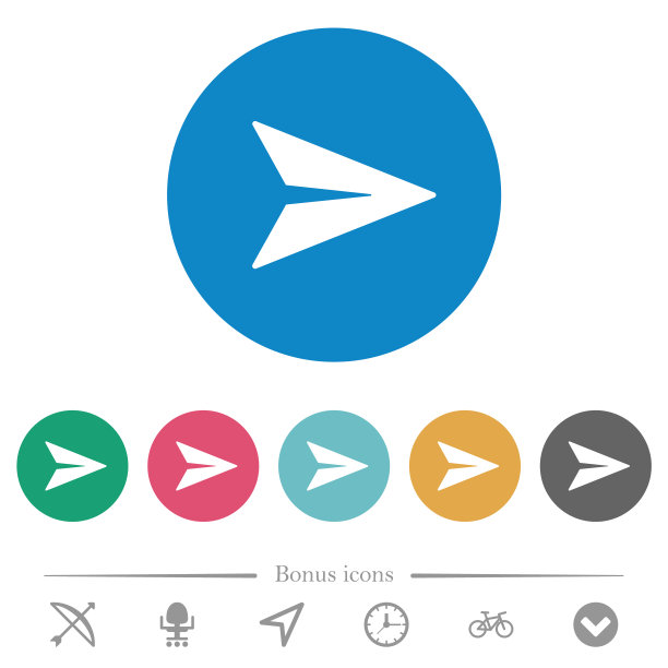 发送消息实平面圆形图标图片下载