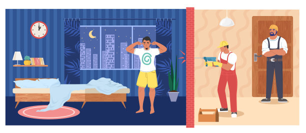 因为邻居的关系，年轻人睡不着图片下载