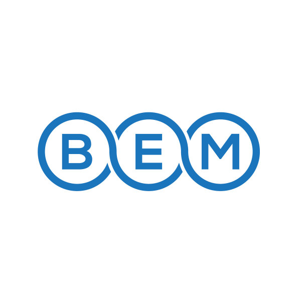 白色背景上的BEM字母标志设计图片下载