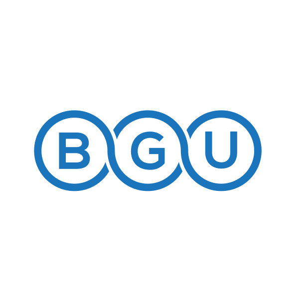 白色背景上的BGU字母标志设计图片下载