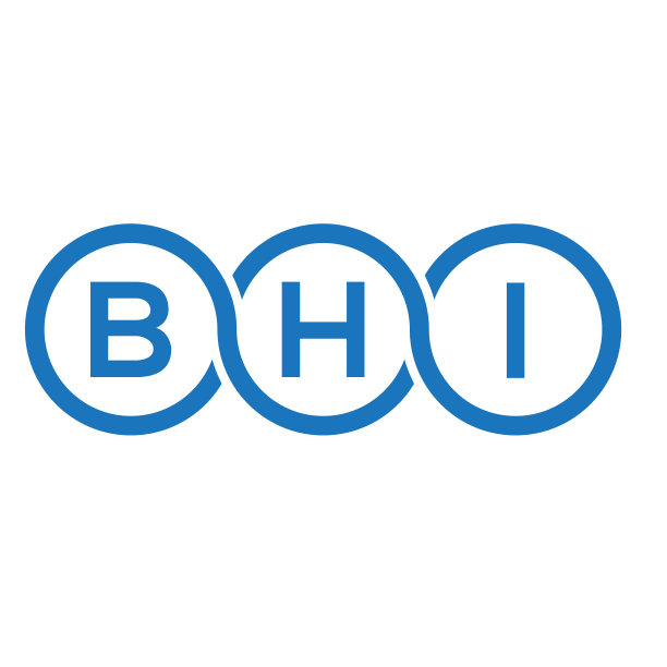 Bhi字母标志设计在白色背景Bhi图片下载