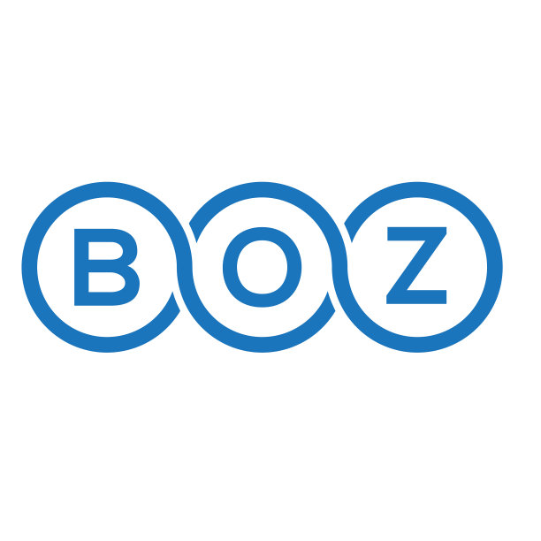 白色背景上的BOZ字母标志设计图片下载