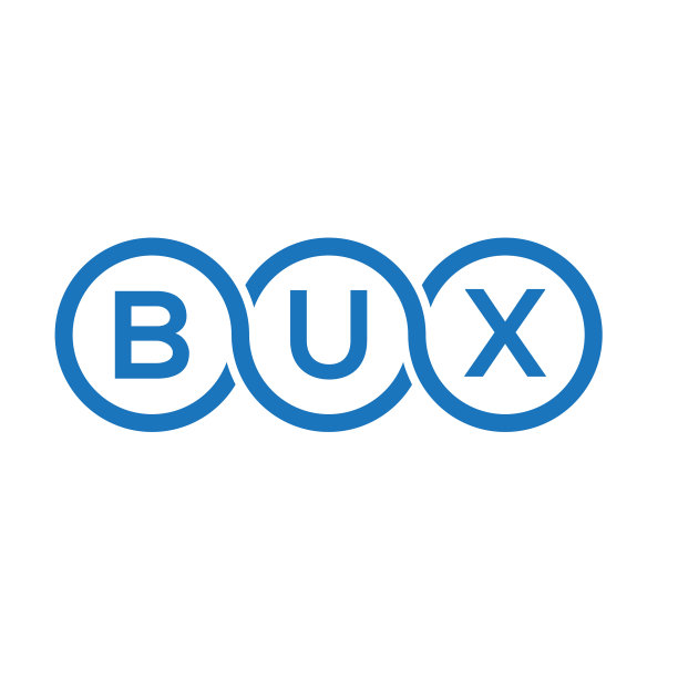白色背景上的BUX字母标志设计图片下载