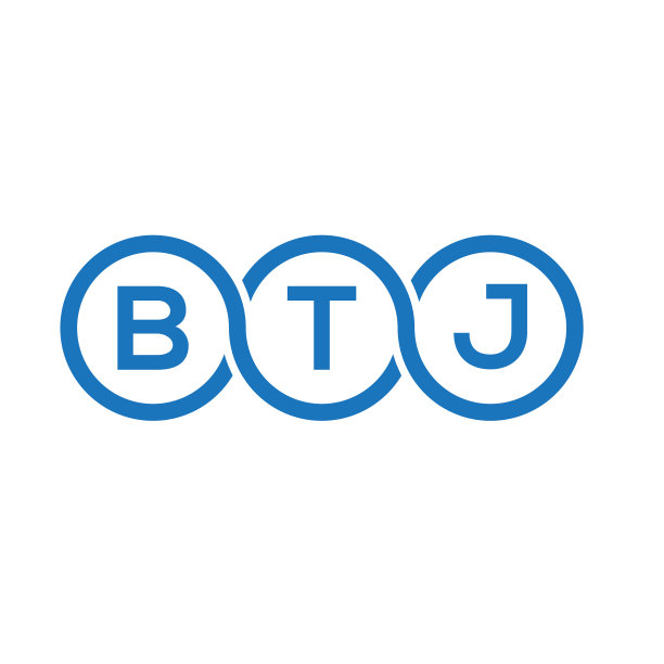 白色背景上的BTJ字母标志设计图片下载