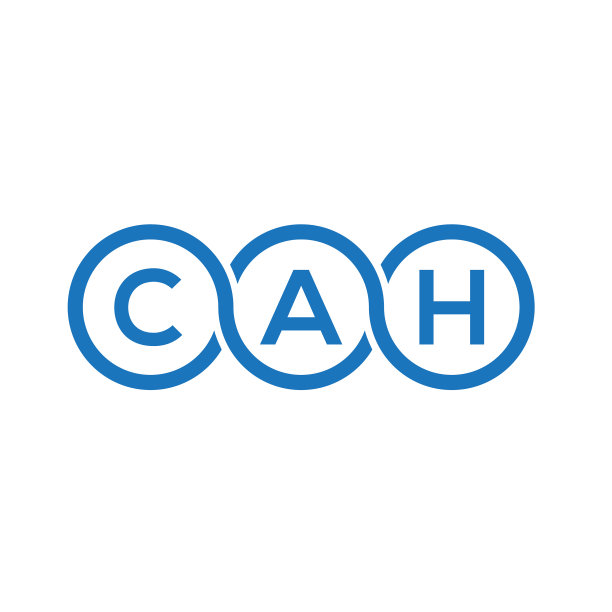 白色背景上的CAH字母标志设计图片下载