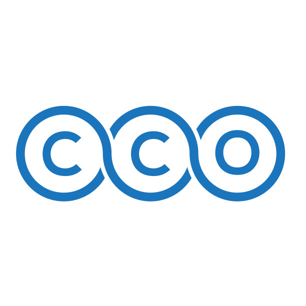 白色背景上CCO字母标志设计图片下载
