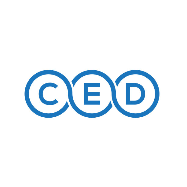 白色背景上的CED字母标志设计图片下载