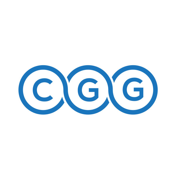 白色背景上的CGG字母标志设计图片下载