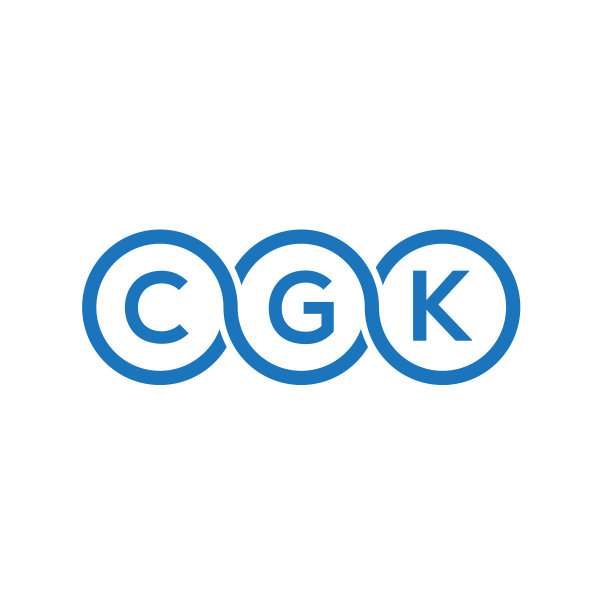 白色背景上的CGK字母标志设计图片下载