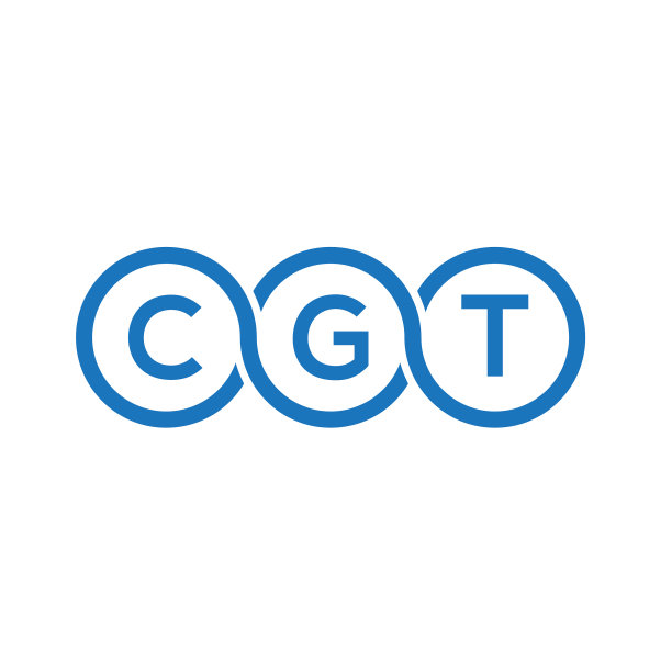 白色背景上的CGT字母标志设计图片下载