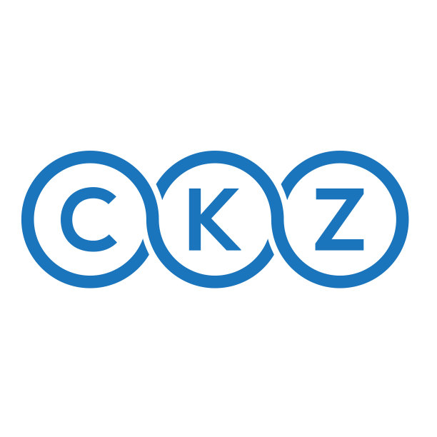 白色背景上的ckz字母标志设计图片下载