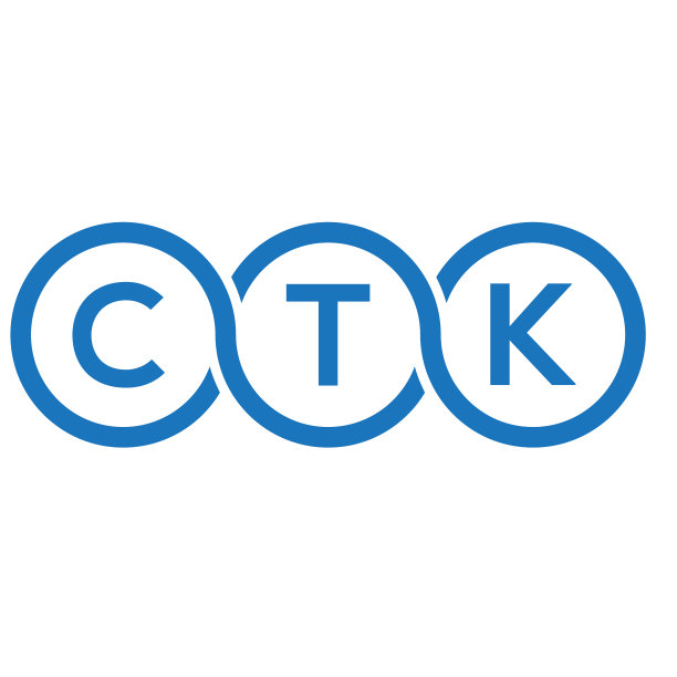 黑色背景上的CTK字母标志设计图片下载