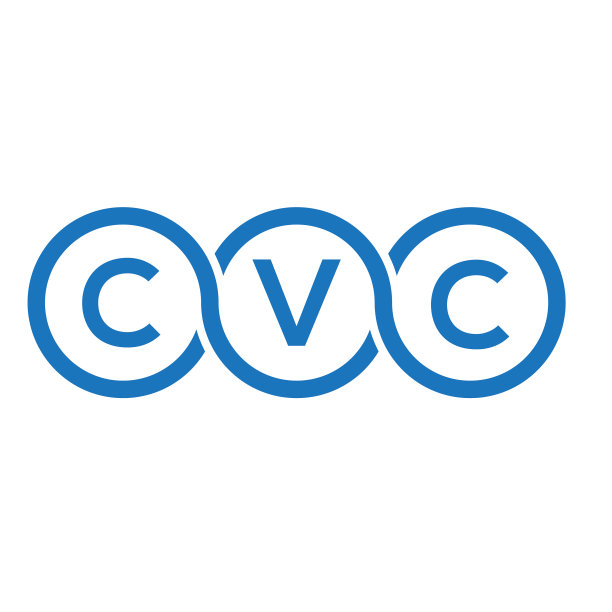 黑色背景上的CVC字母标志设计图片下载