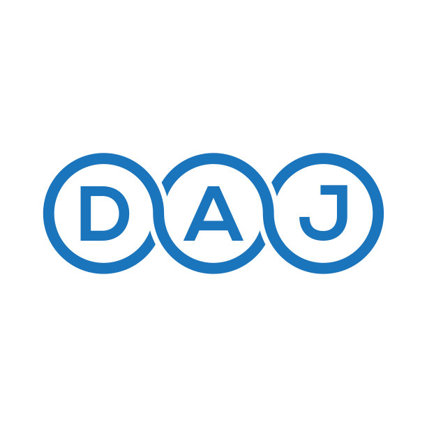 黑色背景上的DAJ字母LOGO设计图片下载