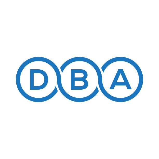 黑色背景上的DBA字母Logo设计图片下载