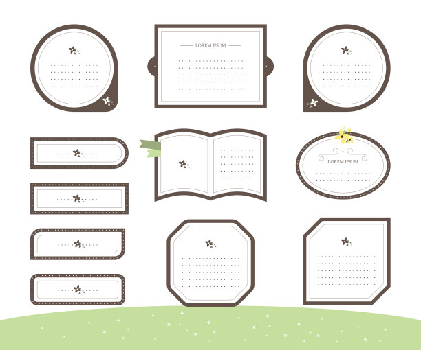 弹簧背景框架和标签设计集合。图片下载