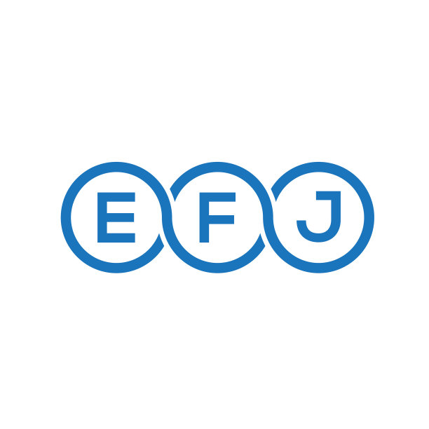 黑色背景上的EFJ字母标志设计图片下载