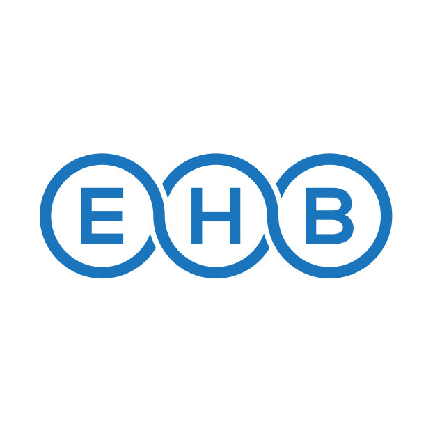黑色背景上的EHB字母Logo设计图片下载